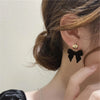 Vintage Black Flocking Bowknot Earrings Geometric Cute Bowknot Stud Earrings for Women Y2K Elegent Jewelry Accessories - Image 4