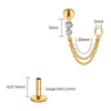 Titanium Double Piercing Chain Earring 16G CZ Dangle Cartilage Helix Conch Drop Chain Connector Jewelry - Image 6