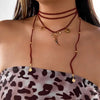 Vintage Red Velvet Bowknot Choker Necklace for Women Elegant Weave Knotted Bowknot Long Rope Layered Chain Y2K Sexy Jewelry Gift - Image 15