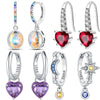 Silver Colorful Oval Gemstone Eardrops Drop Earrings Women Earrings Charm Versatile Party Jewelry Gifts - Image 2