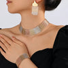 Dubai Jewelry Set Big Necklace Ethnic Style Bracelet Earrings for Women Elegant Bridal Wedding Accessories - Image 4