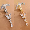 1pcs Faux Fake Belly Piercing Flower Butterfly Dangling Fake Belly Button Pircing Clip On Umbilical Navel Cartilage Earring Clip - Image 3