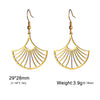 Stainless Steel Gold Color Hollow Fan-shaped Earrings for Women Girl Party Jewelry Gift For Friend - Image 7