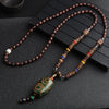 Vintage Handmade Necklace Nepal Buddhist Mala Wood Beads Pendant Necklace Ethnic Fish Horn Long Statement Men Women's Jewelry - Image 33