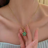 Colorful Bling Cubic Zirconia Pendant Stainless Steel Necklace Neck Chain Shiny Jewelry For Women Gift - Image 6
