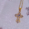 Gothic Big Zircon Cross Necklace Unisex Y2K Irregular Goth Large Cross Pendant Necklaces for Men Women Couple Necklace Jewelry - Image 13