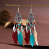 Bohemian Ethnic Feather Drop Earrings For Women Elegant Wood Beads Leaf Long Tassels Dangle Earring Girls Party Jewelry - Image 16