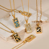 Zirconia Tarot Card Necklace Classic Tarot Queen Lover Magician Moon Wealth Amulet Stainless Steel Jewelry - Image 2