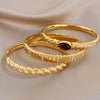 Vintage Gold Plated Stainless Steel Cuff Bangle for Women Stone Twisted Wrap Wristband Bracelets Party Jewelry - Image 5