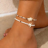 2pcs Brown Starfish And Turtle Designs Pendant Anklet for Women Summer Ocean Theme Foot Jewelry Ideal for Beach Vacations - Image 5