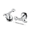 1Pair Punk Lock Lightning Chain Feather Leaf Stainless Steel Male Woman's Piercing Hoop Earring for Man Jewelry Vintage - Image 7