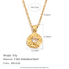 Hammered Irregular Birthstone Zircon Pendant Necklace Stainless Steel Choker Necklaces Jewelry Accessories - Image 12