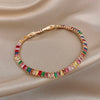 Rainbow Zircon Dainty Bracelets for Women Gold Plated Copper Geometric Bracelet Party Jewelry Gifts - Image 3