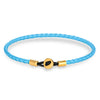 Gold Color Stainless Steel Button Braided Leather Bracelet For Men Women Couple Jewelry Gifts - Image 8