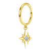 1Pc Titanium Zircon Star Pendant Earrings for Women Hinged Segment Hoop Ring Drop Earring Piercing Body Jewelry 16G - Image 7
