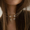 Geometric Pendant Necklace with Clear Stone Accent - Image 1