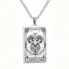 12 Constellations Tarot Card Pendant Necklace Stainless Steel Rectangle Horoscope Zodiac Sign Chain Jewelry Gift For Men Women - Image 9