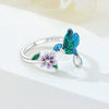Miseff Silver Ring Cute Panda Whale Hummingbird Dragonfly Adjustable Open Ring Jewelry Gifts - Image 2