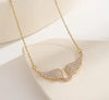 Angel Wing Pendant Necklace with Clear Stone Accents - Image 8