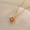 Light Spin Zircon Flower Pendant Necklace for Women Gold Color Quality High Sense Chain Necklaces Party Jewelry Gifts - Image 4