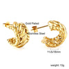 Punk Golden Plated Stainless Steel Reticulate Rhombus Hoops Earrings For Women Anti-Allergic Temperament Jewelry - Image 32