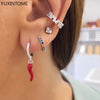 Yellow Red Small Chili Hoop Earrings For Women Girl Creative Silver Ear Buckle Earrings Gifts Female Jewelry - Image 4