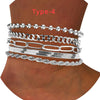 5Pcs/7pcs Gold Plated Anklet Cuban Link Figaro Paperclip Rope Herringbone Chain Anklets Set Gift for Women Girls - Image 11