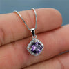 Elegant Cushion Shape Cubic Zirconia Pendant Necklace Silver Color Box Chain Women Accessories Jewelry - Image 3