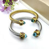 Stainless Steel Zircon Open Bracelet Titanium Steel Gold Plated Bracelet Women's Jewelry Gift - Image 4