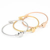 316L Stainless Steel Heart Cable Bangle For Women Hand Bracelet Jewelry Accessories Adjustable Size - Image 5