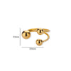 Stainless Steel Double-layer Beads Rings for Women Gold Plated Geometric Ball Bead Open Ring Aesthetic Punk Jewelry - Image 13
