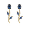 Gold Plated Rose Flower Stud Earrings for Women Brilliant Cubic Zirconia Dangle Earrings Elegant Brass Flower Drop Earrings - Image 7