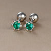 Tiny Green Crystal Stainless Steel Cartilage Stud Earrings 2 Pieces - Image 10