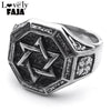 Jewish Vintage Punk Hexagram Star of David Ring Men Stainless Steel Male Boy Biker Jewelry Creativity Gift R592S03 - Image 1