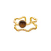 Vintage Stainless Steel Brown Stone Rings For Women Open Adjustable Charm Finger Ring Maillard Jewelry - Image 8