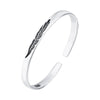 Retro Simple Feather Bangles Silver Temperament Personality Opening Bracelets - Image 5