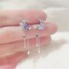 Zircon Christmas Snowflake Stud Earrings For Women Temperament Waterdrop Tassel Snow Flower Earring Party Jewelry - Image 12