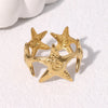 Bohemian Stainless Steel Ring Woman Vintage Jewelry Starfish Heart-Shaped Geometry Adjustable Open Rings Prom Accessories Gift - Image 17