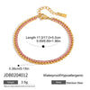 Color Shiny Cubic Zirconia Chain Bracelet Bangle Stainless Steel Women Wrist Jewelry - Image 8