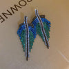 Full Rhinestone Long Tassel Earrings Women Blue Color Geometric Drop Earring Statement Accessories Party Gifts - Image 5