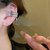 Double Layer C-Shaped Crystal Zircon Cuff Earrings Rhinestone No Piercing Water Droplet Clip Earring Simple Ear Clip - Image 3