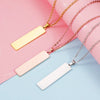 10Pcs Mirror Polished 10x40mm Strip Pendant Necklaces Stainless Steel Cable Chain Necklaces For Women Men - Image 1