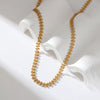 316L Stainless Steel Wheat Chain Necklace Metal Texture Plated Neck Chain Jewelry Gift - Image 3