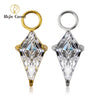 Titanium Small Kite Cubic Zirconia Charm for Lobe Ear Piercing Huggie Hoop Earrings - Image 1