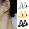 1 Pair Punk Stainless Steel Triangle Earrings Women Men Ear Piercing Geometric Stud Earrings Push-Back Clip Unisex Party Jewelry - Image 1