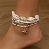 Summer Ankle Bracelet Set for Women, Gold Plated Boho Bead Adjustable Anklet, Hawaiian Beach Shell Starfish Foot Jewelry Gifts - Image 4