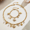 Zircon Star Moon Heart Charms Necklace Matching Bracelet in Stainless Steel Gold Plated Chain Necklaces Bracelets For Women - Image 6