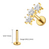 Titanium Triple Star Cluster Cartilage Earring 16G Flat Back Labret Stud Tragus Helix Piercing Jewelry - Image 8