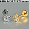 Cz Flower Titanium Cartilage Earrings Stud 16G Internally Threaded Sun Helix Ear Tragus Piercing Jewelry - Image 46
