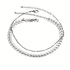 A retro and unique jewelry women's anklets with wheat ear double chains, suitable for both men and women. A gift for mom and gir - Image 4